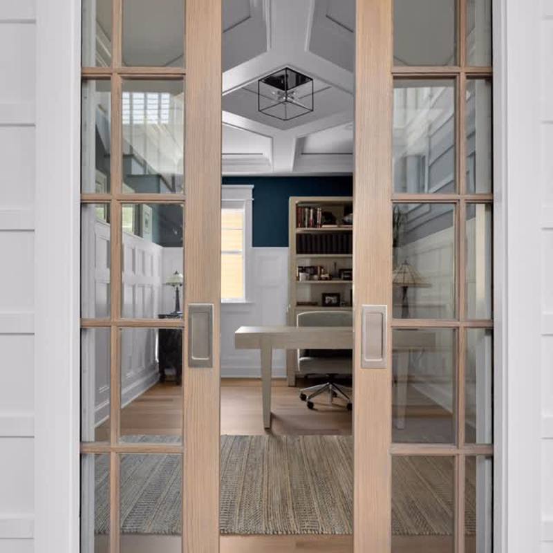 French pocket doors into office