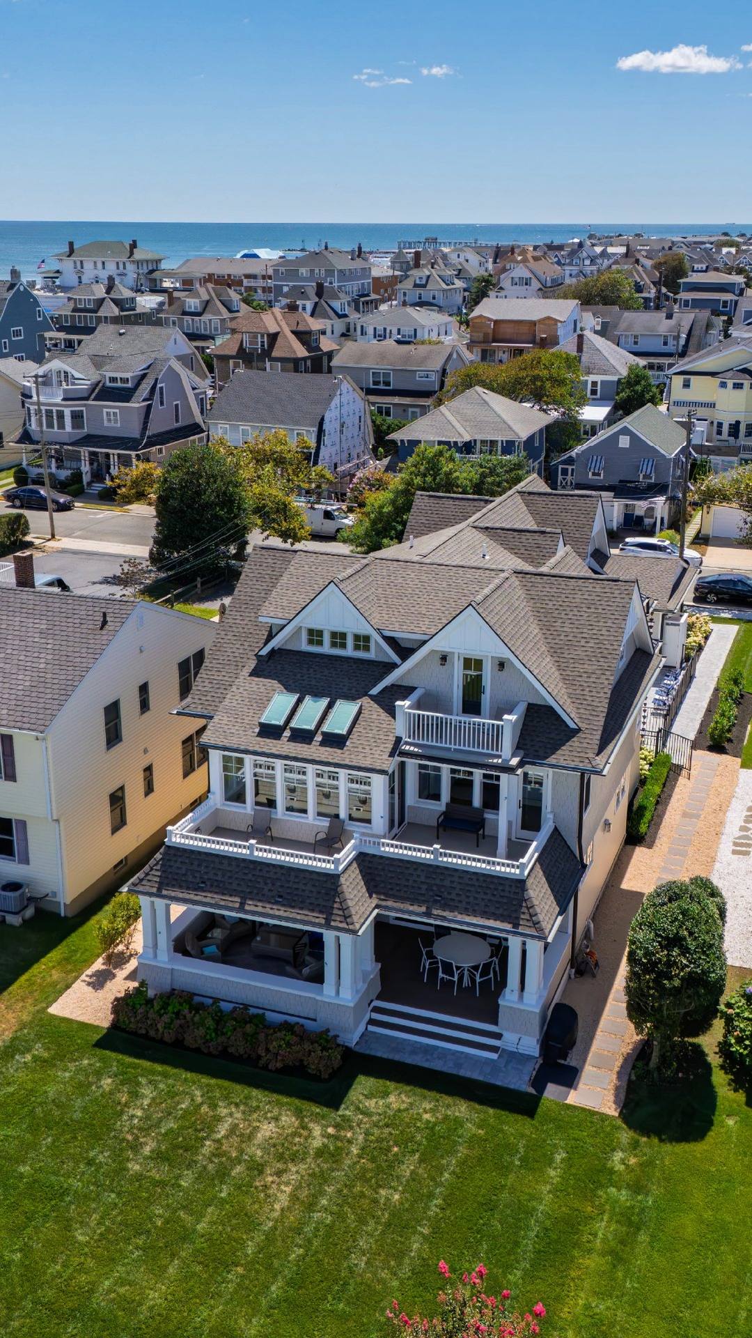 Aerial view of J.L. Walker custom home on the Jersey Shore